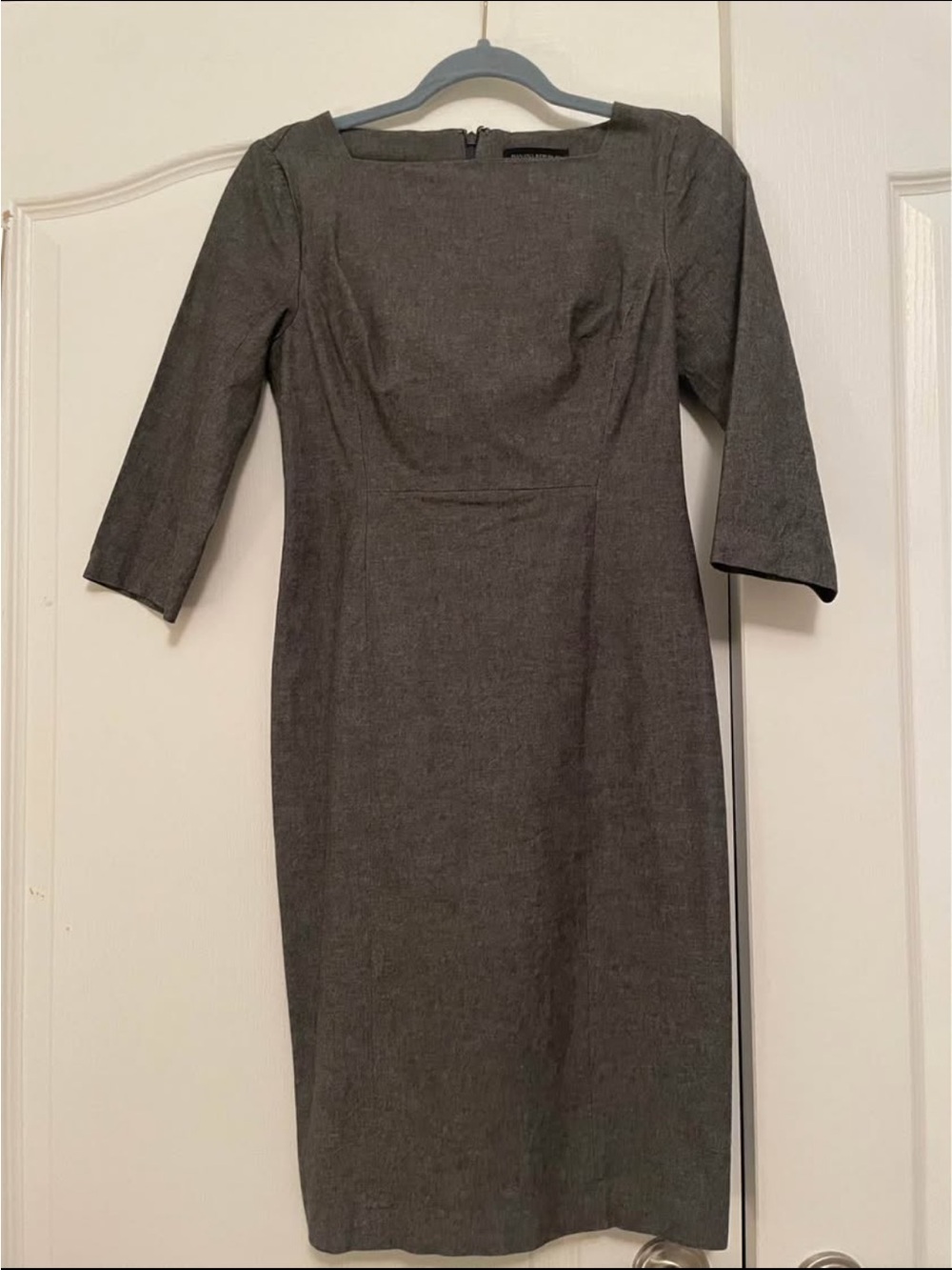 Banana Republic Charcoal Gray Long-Sleeve Sheath Dress